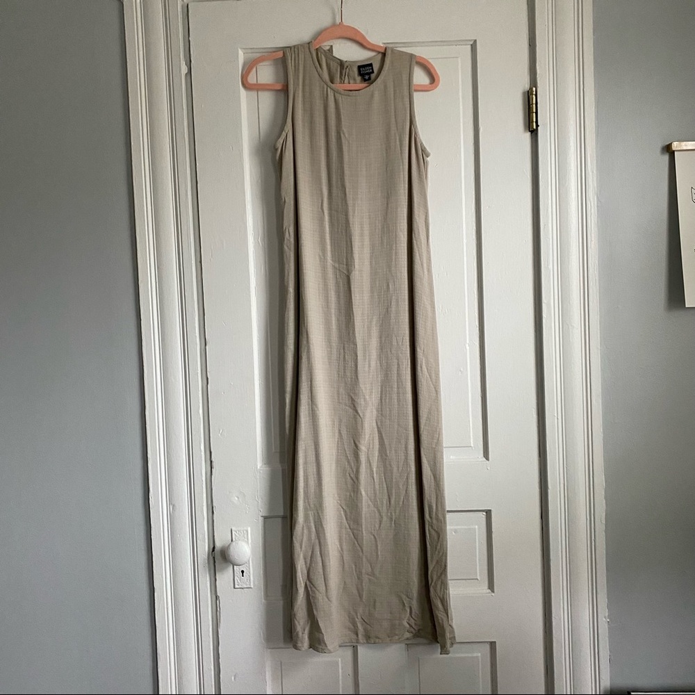 eileen fisher linen blend midi/maxi tank dress